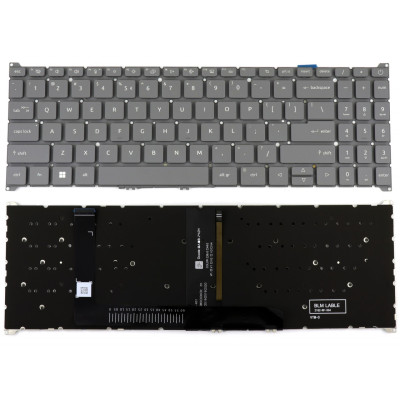 Acer Aspire Vero 16 AV16-51, AV16-51P, Nitro V15 ANV15-51, FUN S50-54, gray backlit US keyboard Acer Aspire Vero 16 AV16-51, AV16-51P, Nitro V15 ANV15-51, FUN S50-54, gray backlit US keyboard