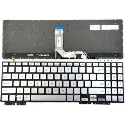 Asus ZenBook Flip 15 UX562, UX562F, UX562FA, UX562FAC, UX562FD, UX562FDX, backlit US keyboard silver