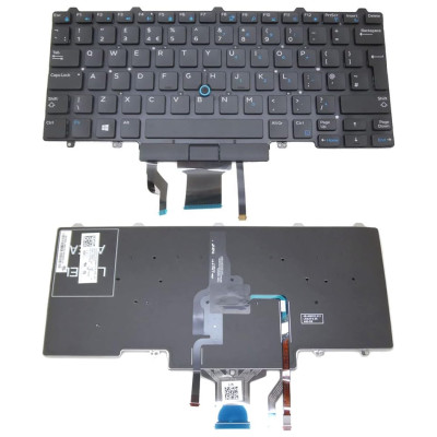 Dell Latitude E5450, E5470, E7450, E7470, trackpoint backlit UK keyboard original