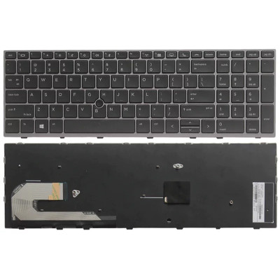 HP EliteBook 855 G5 G6, 850 G5 G6, 750 G5, 755 G5, Zbook 15U G5 G6, with trackpoint US keyboard black
