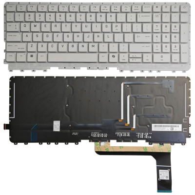 HP omen 16-AH, 16-AK, 16T-AH, TPN-I143, Per-Key RGB Backlit US keyboard white