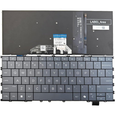 HP OmniBook X Flip 14-FK, 14Z-FK, 14-FM, 14Z-FM, 16-AS, 16-AR, 16-BE, 2-in-1 backlit US keyboard gray