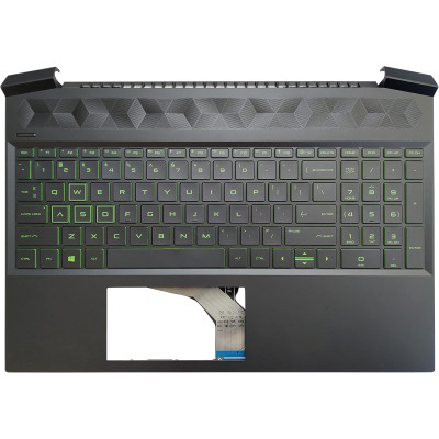HP Pavilion Gaming 15-EC, 15Z-EC0000, 15-EC0000, 15-EC0013DX, backlit US keyboard palmrest green font
