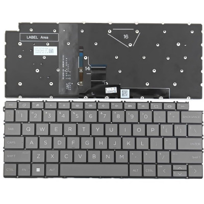 HP Spectre 14-EU, 16-AA, TPN-Q292, backlit US keyboard gray HP Spectre 14-EU, 16-AA, TPN-Q292, backlit US keyboard gray