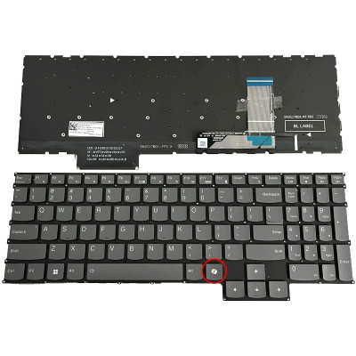 Lenovo Y7000P IRH8, R7000P APH8, R7000 AHP9, ARP9, 2023 2024 gray backlit US keyboard AI Lenovo Y7000P IRH8, R7000P APH8, R7000 AHP9, ARP9, 2023 2024 gray backlit US keyboard AI